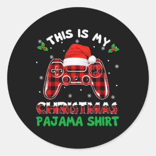 Das ist mein Weihnachts-Pajama-Shirt-Videospiel Runder Aufkleber