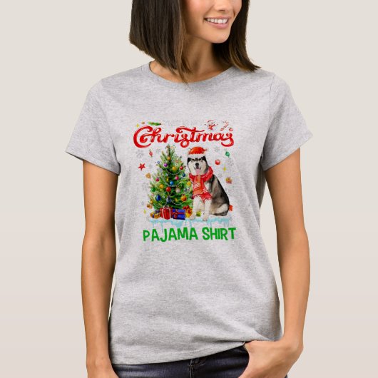 Das ist mein Weihnachts Pajama Siberian Husky Scar T-Shirt (Vorderseite)