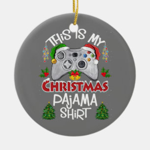 Das ist mein Weihnachts-Pajama-Weihnachtsmannmütze Keramik Ornament
