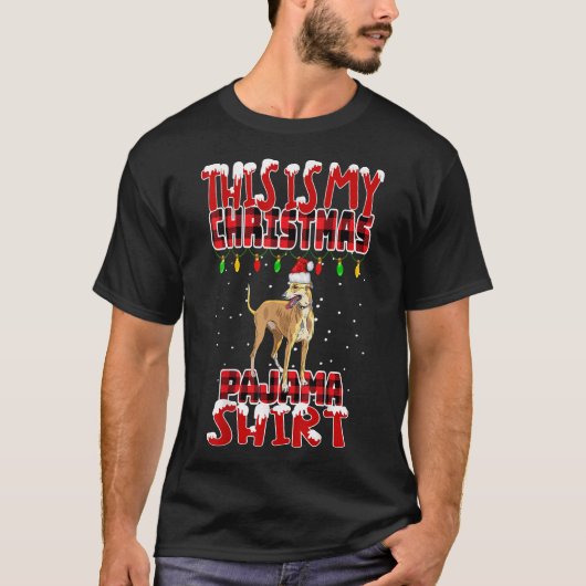 Das ist mein Weihnachts-Pajama-Windhund-T - Shirt (Vorderseite)