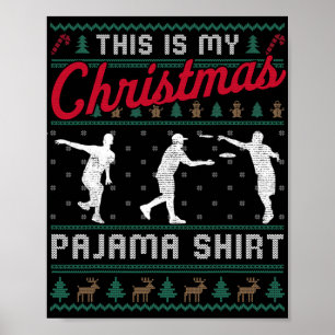Das ist mein Weihnachts-Pyjama-Disc-Golf-hässliche Poster
