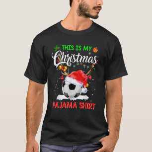 Das ist mein Weihnachts-Pyjama-Fußball-Rentier-San T-Shirt