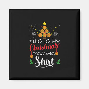Das ist mein Weihnachts-Pyjama Lustiger Basketball Magnet