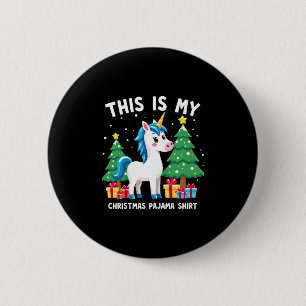 Das ist mein Weihnachts-Pyjama-Shirt Einhorn Xmas Button