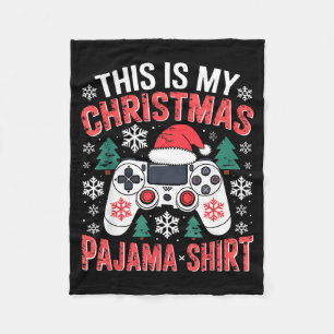 Das ist mein Weihnachts-Pyjama-Shirt Gaming Xmas M Fleecedecke