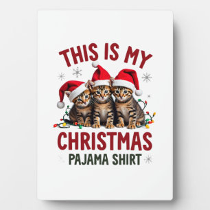 Das ist mein Weihnachts-Pyjama-Shirt Katzenliebhab Fotoplatte
