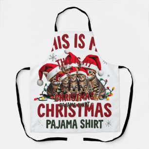 Das ist mein Weihnachts-Pyjama-Shirt Katzenliebhab Schürze
