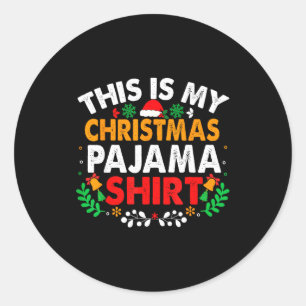 Das ist mein Weihnachts-Pyjama-Shirt Lustige Pjs W Runder Aufkleber
