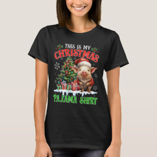 Das ist mein Weihnachts-Pyjama-Shirt Santa Schwein T-Shirt