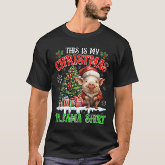 Das ist mein Weihnachts-Pyjama-Shirt Santa Schwein T-Shirt