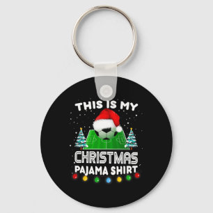 Das ist mein Weihnachts-Pyjama-Shirts Fußball-Sant Schlüsselanhänger