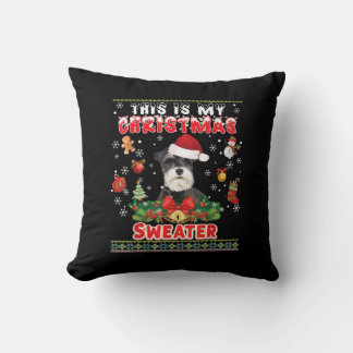Das ist mein Weihnachts-Sweater Schnauzer-Hund Ugl Kissen