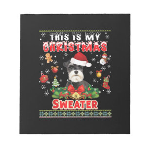 Das ist mein Weihnachts-Sweater Schnauzer-Hund Ugl Notizblock