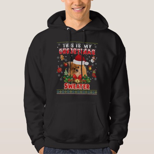 Das ist mein Weihnachts-Sweater-Spitz Hund Ugly M Hoodie (Vorderseite)