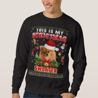 Das ist mein Weihnachts-Sweater-Spitz Hund Ugly M Sweatshirt
