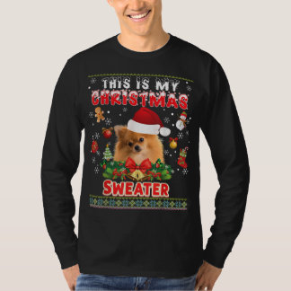 Das ist mein Weihnachts-Sweater-Spitz Hund Ugly M T-Shirt
