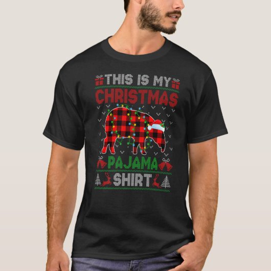 Das ist mein Weihnachtsbänder Pajama Xmas Lights T-Shirt (Vorderseite)