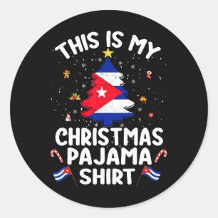 Das ist mein Weihnachtsbaum Pajama Shirt Cu Flag T Runder Aufkleber