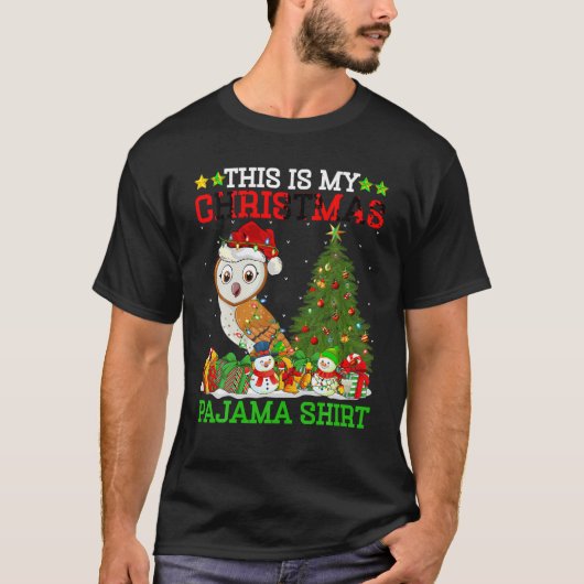 Das ist mein Weihnachtsbaum Pajamas Lights Barn Ow T-Shirt (Vorderseite)