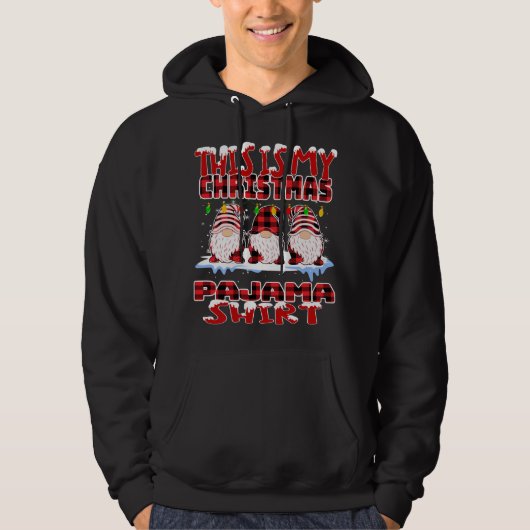 Das ist mein Weihnachtsbüffel Karierte Gnomes Funn Hoodie (Vorderseite)