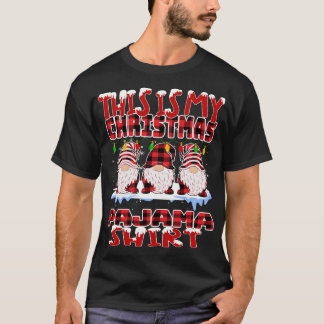 Das ist mein Weihnachtsbüffel Karierte Gnomes Funn T-Shirt