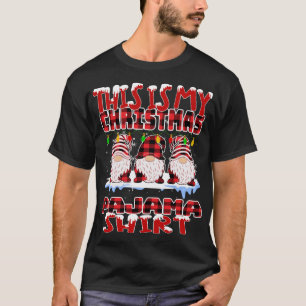 Das ist mein Weihnachtsbüffel Karierte Gnomes Funn T-Shirt