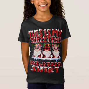 Das ist mein Weihnachtsbüffel Karierte Gnomes Funn T-Shirt