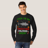 Das ist mein Weihnachtsfisch Pajama Ugly Blaufloss T-Shirt (Vorne ganz)