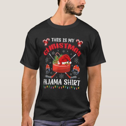 Das ist mein Weihnachtshockey Pajama Weihnachten f T-Shirt (Vorderseite)
