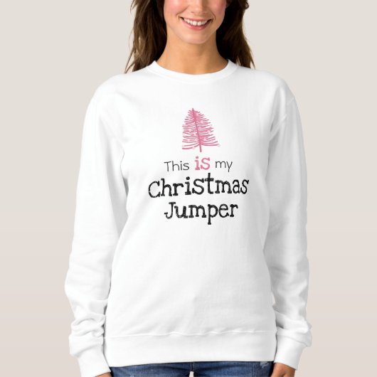 Das ist mein Weihnachtsjumper Pink Tree Sweatshirt (Vorderseite)