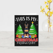 Das ist mein Weihnachtspajama Doberman Pinscher Do Karte (Gelbe Blume)