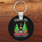 Das ist mein Weihnachtspajama Doberman Pinscher Do Schlüsselanhänger (Vorderseite)