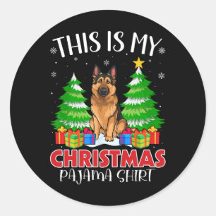 Das ist mein Weihnachtspajama German Shepherd Dog Runder Aufkleber