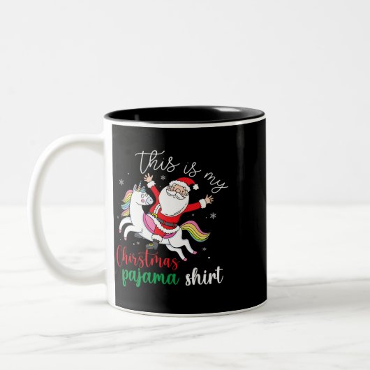 Das ist mein Weihnachtspajama Niedlich Santa Unico Zweifarbige Tasse (Links)
