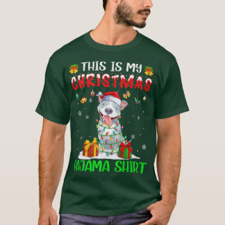 Das ist mein Weihnachtspajama Pitbull Xmas Tree Li T-Shirt