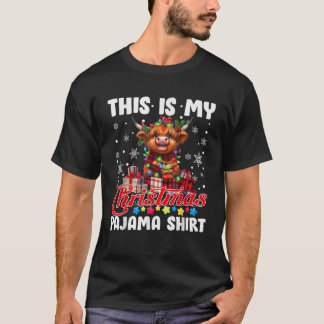Das ist mein Weihnachtspajama Santa Highland Cow C T-Shirt