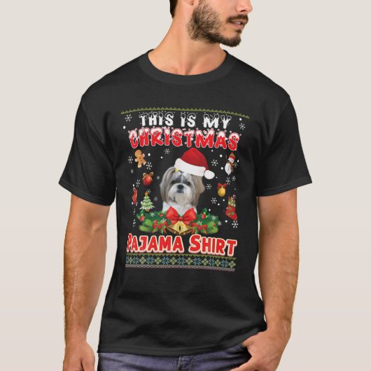 Das ist mein Weihnachtspajama-Shirt Shih Tzu Dog U T-Shirt (Vorderseite)