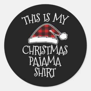Das ist mein Weihnachtspajama Xmas Buffalrot Karie Runder Aufkleber