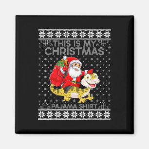 Das ist mein Weihnachtspajamas Santa Riding Lizard Magnet