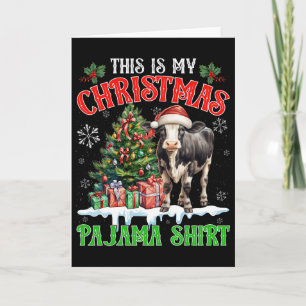 Das ist mein Weihnachtspyjama-Shirt Santa Hut Kuh Karte