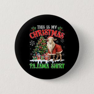 Das ist mein Weihnachtspyjama-Shirt Santa-Ziegen-F Button