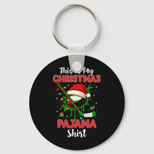 Das ist mein Weihnachtspyjama-Shirt Xmas Hockey Ei Schlüsselanhänger