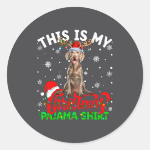 Das ist mein Weimaraner-Hund hässliches Weihnachts Runder Aufkleber