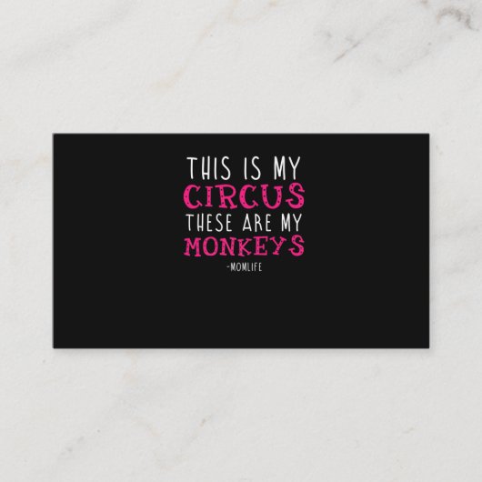 "Das ist mein Zirkus, das sind meine Affen." Visitenkarte (Vorderseite)