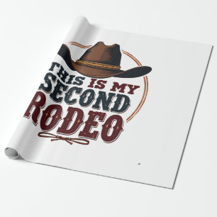 Das ist mein zweiter Rodeo Cowboy West Hat Geschenkpapier