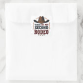 Das ist mein zweiter Rodeo Cowboy West Hat Quadratischer Aufkleber (Tasche)