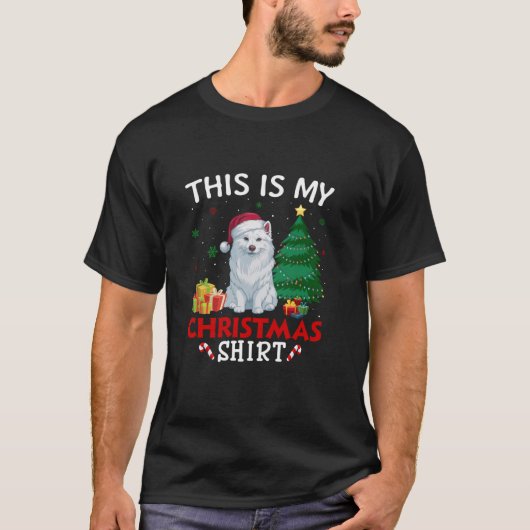 Das ist meine amerikanische Eskimo Dog Weihnachtsm T-Shirt (Vorderseite)