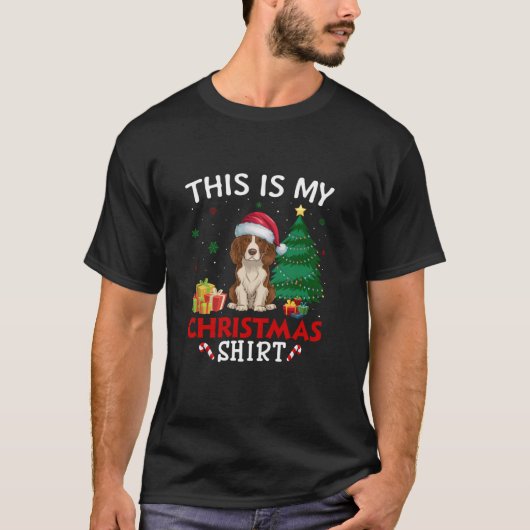 Das ist meine Brittany Spaniel Weihnachtsmannmütze T-Shirt (Vorderseite)