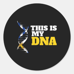Das Ist Meine Dna Stolze Ukrainische Patriotische  Runder Aufkleber