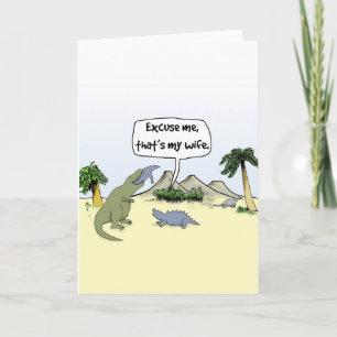 "Das ist meine Ehefrau!" Funny Dinosaur Greetings  Karte